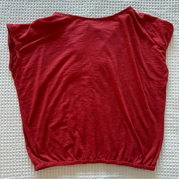 Prana Ocupas Popover Top Women’s Size M Red Orange Organic Recycled Cotton - Picture 2 of 7